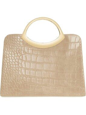 Women Croc Nude Small Dressy Clutch Purse For Elegant Party Wedding Evening Bag
